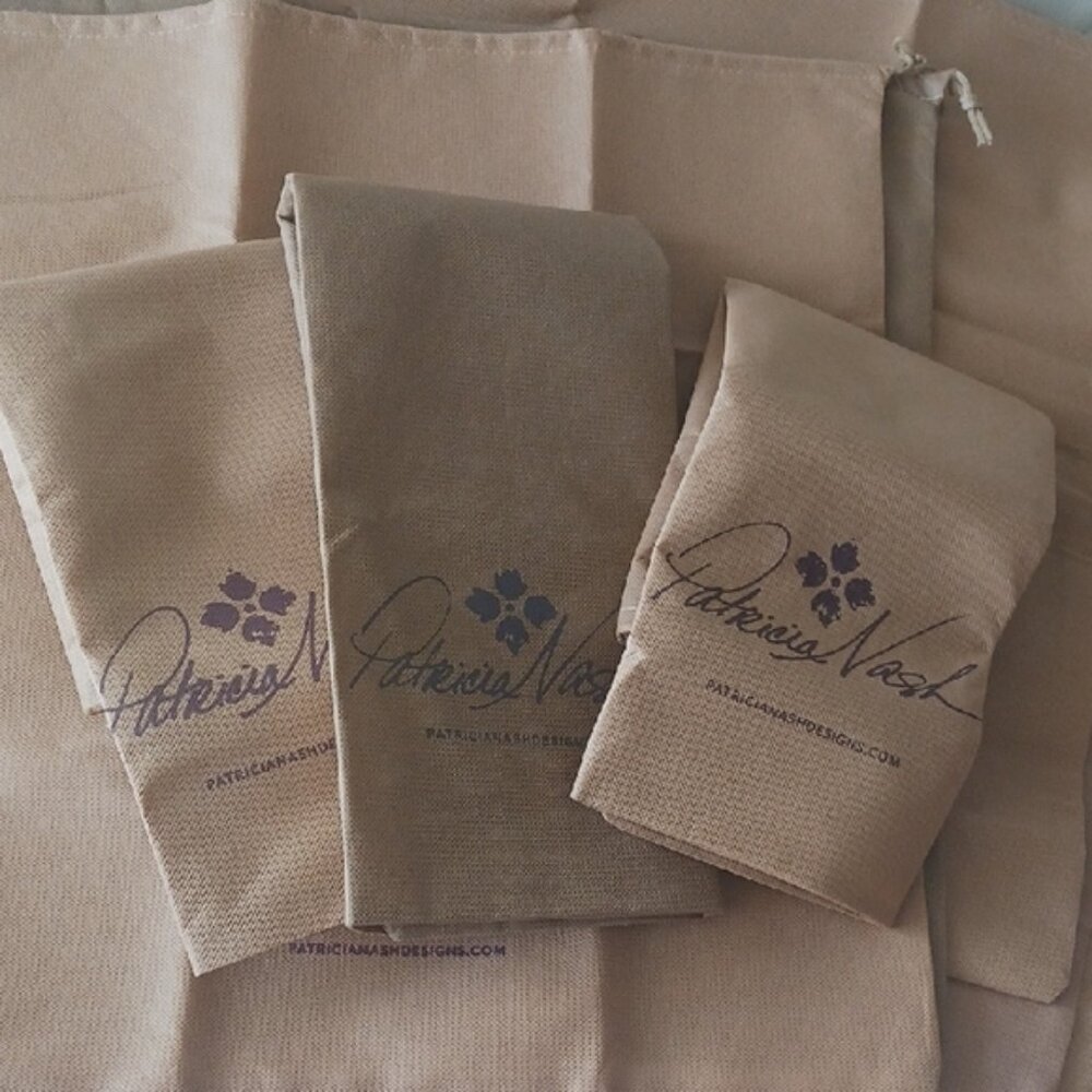 Patricia Nash 10 Dust Bag Tan Storage Cover  Fabric Aprrox. 17" x 17"